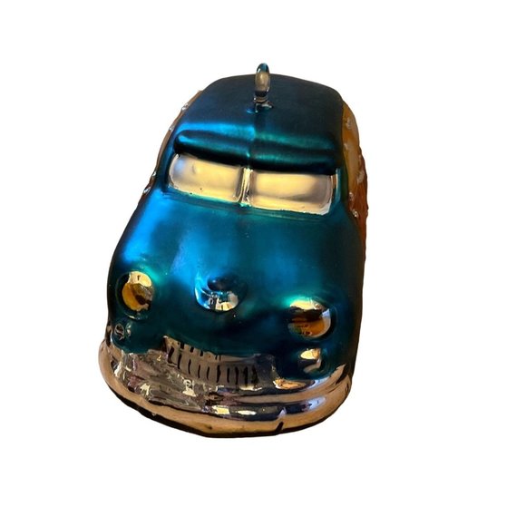 DEPT 56 MERCURY GLASS CHRISTMAS ORNAMENT WOODY STATION WAGON HANDPAINTED - Picture 3 of 6